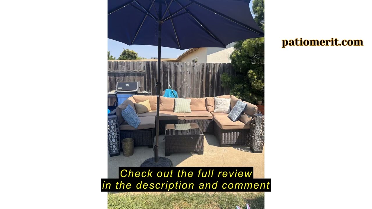 Review LEVELEVE 7 Pieces Outdoor Patio Furniture Sets,Rattan Conversation Sectional Set,Manual Weavi