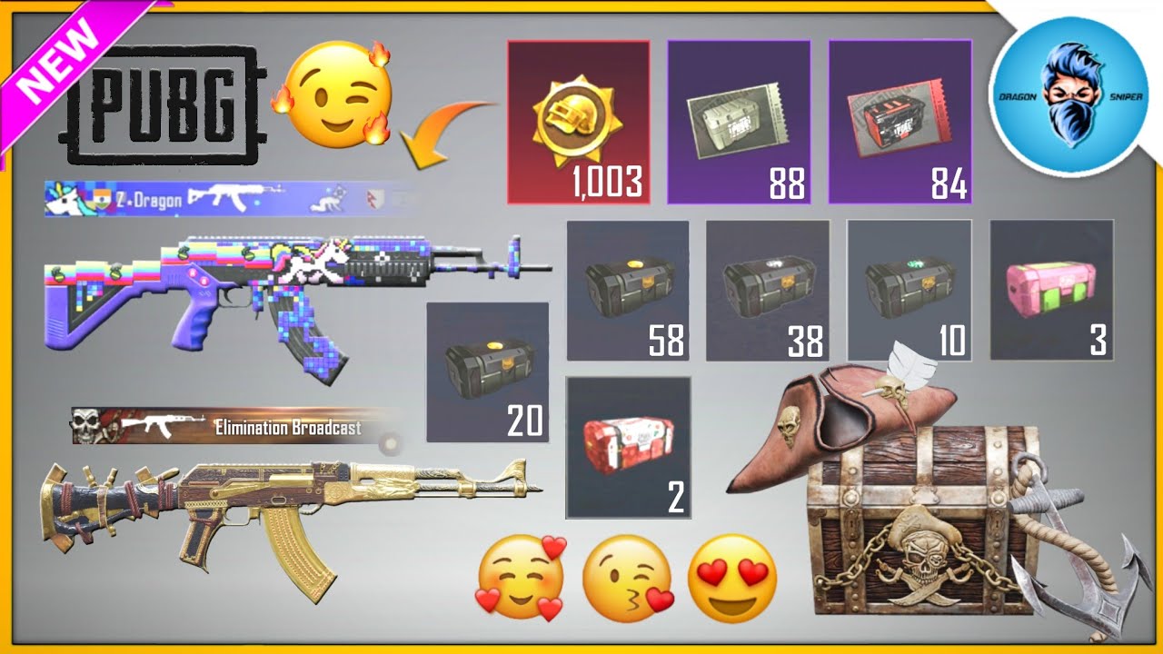 Открытие ящика PUBG Kr 1306+ в новом ящике PUBG ¦ Бесплатное открытие ящика 8-Bit Unicorn M762