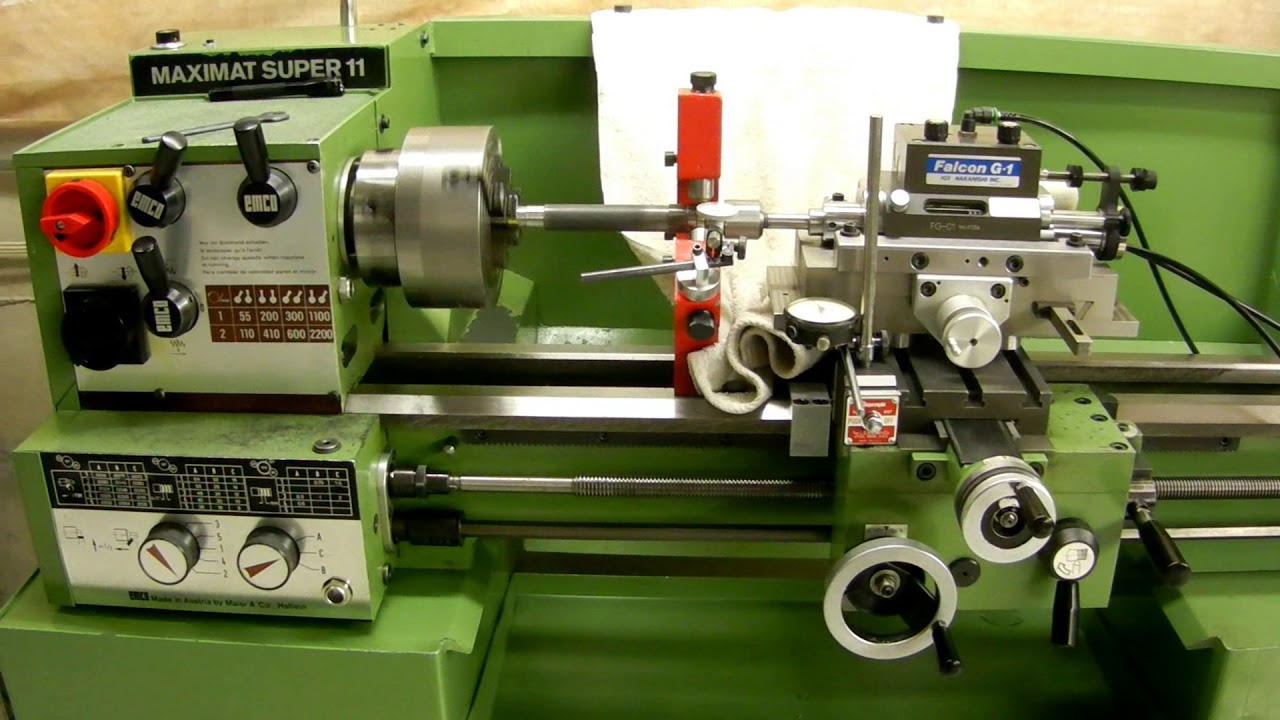 Clausing 8520 spindle grinding.
