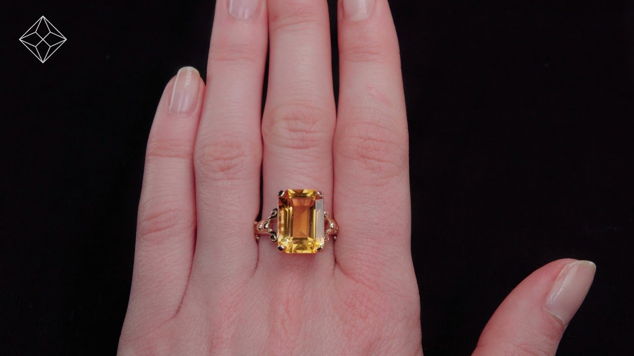 Citrine 14 x 10mm And 9K Gold Ring - A3844