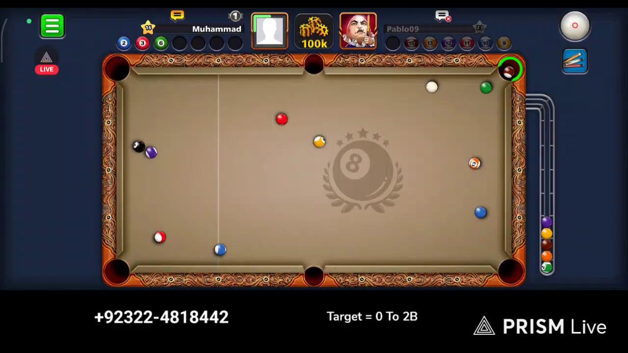 8 Ball Pool Target 0 To 2B