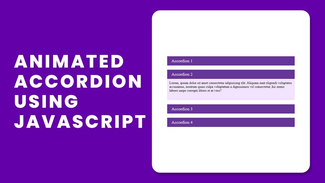 How to Create Animated Accordion Using Javascript