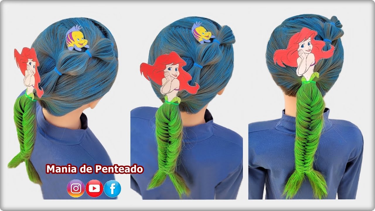 Penteado Divertido de Sereia para Cabelo Maluco | Crazy Hair Day | Hair Tutorial for Girls 🥰