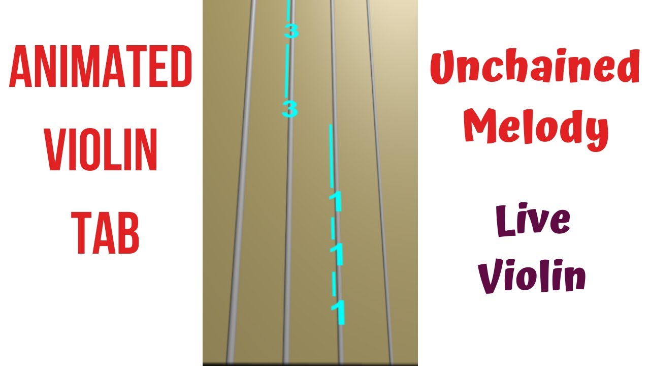 🌹 UNCHAINED MELODY - Violin Tutorial - Play along with ANIMATED violin TAB - LIVE VIOLIN
