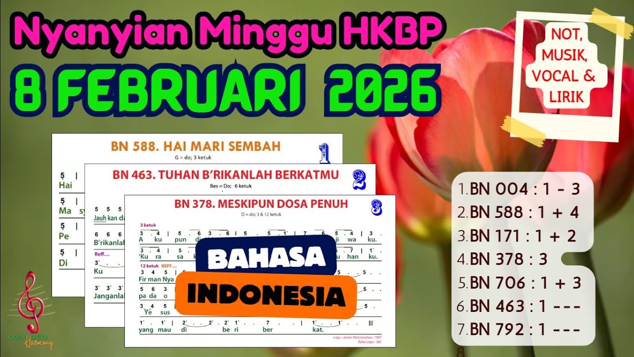 Nyanyian Ibadah Minggu | 8 FEBRUARI 2026 | HKBP | Bahasa Indonesia | Not, Musik, Vocal dan Lirik