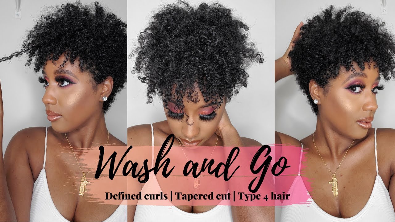 Wash and Go: Defined curls | Tapered cut | Type 4 hair