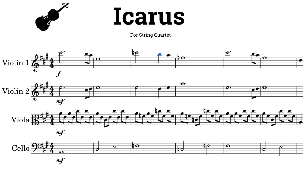 Icarus | String Quartet | Score Video