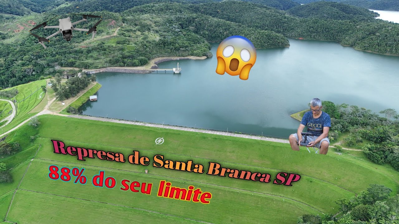 Represa de Santa Branca SP, com seus 88% de limite de água.
