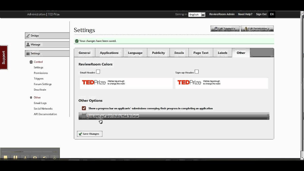 [Settings - Settings - other tab]: Header Color / Progressbar /  Logging Out of Users