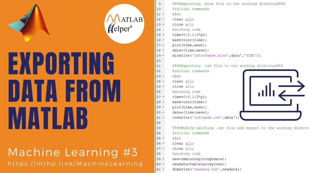 Exporting Data from MATLAB | Machine Learning | @MATLABHelper