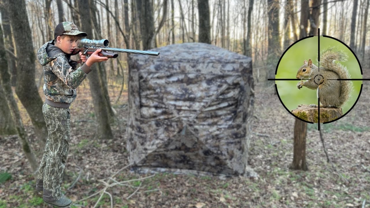 Squirrel Hunting From a Ground Blind!!