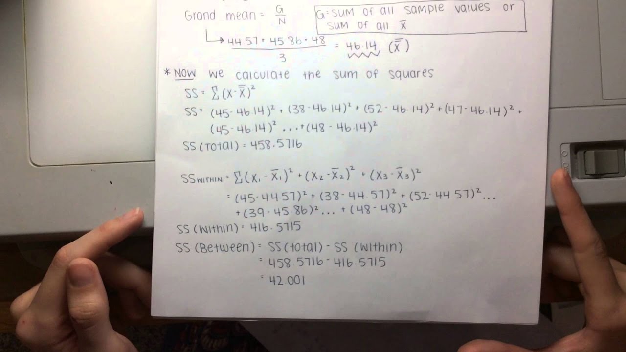 One-Way ANOVA Test (By Hand)