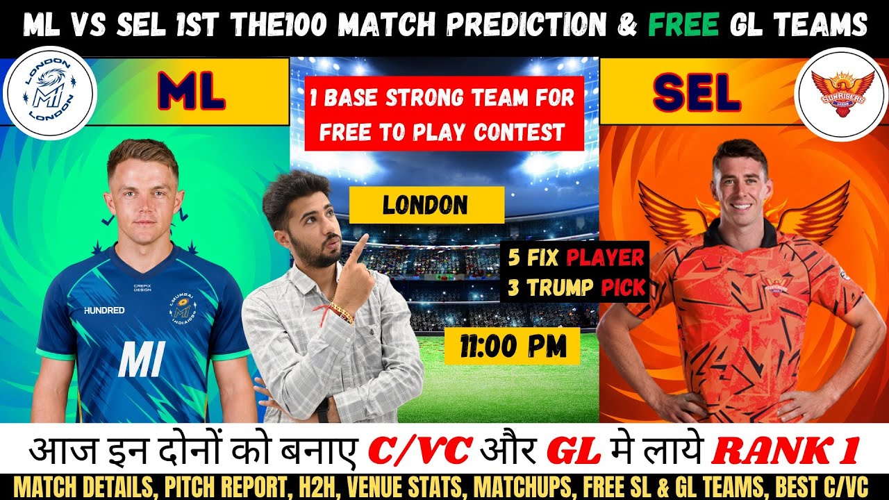 ML vs SUL Dream11 Prediction, MI London vs Sunrisers Leeds Fantasy Team Analysis
