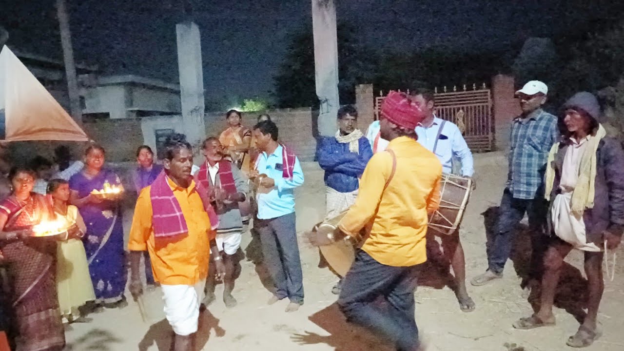 పెండ్లిలో ఎదురు కోళ్ల దగ్గర మల్లయ్య స్వామి కట్కాలు-mallayya swamy katkalu video-oggu dolu kathalu