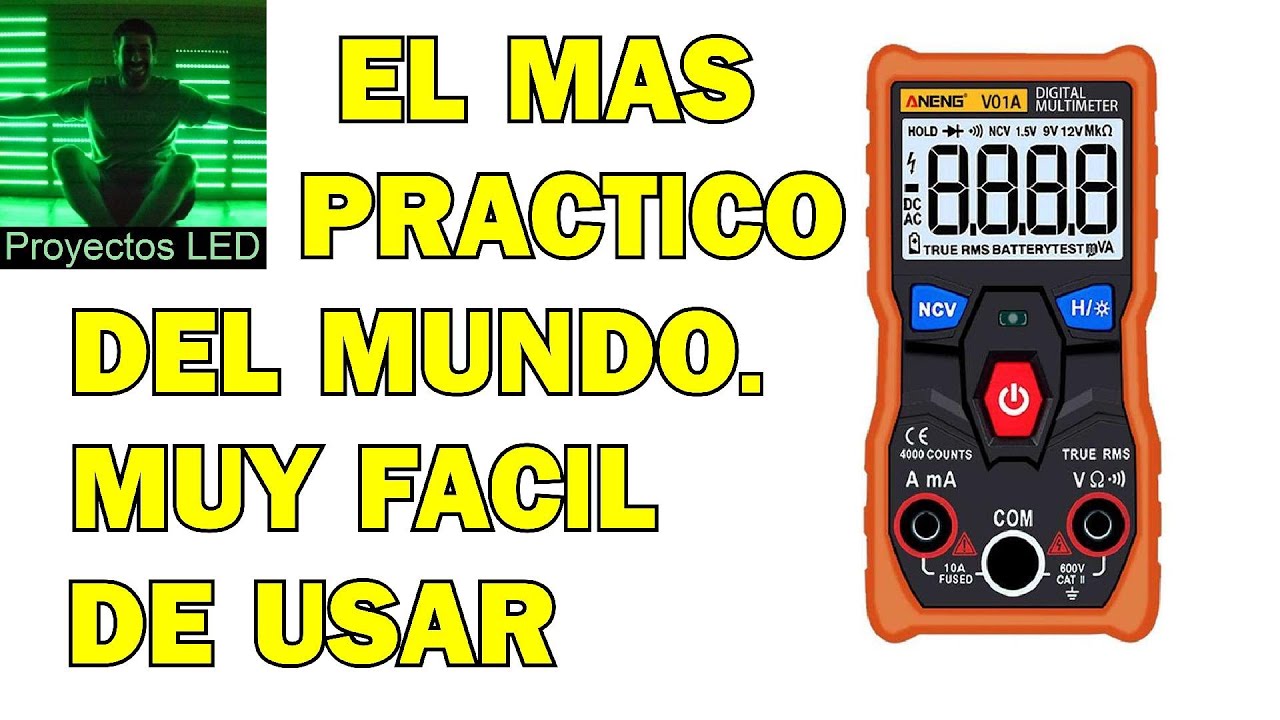 El tester o multimetro mas practico del mundo, muy facil de usar. Aneng v01a