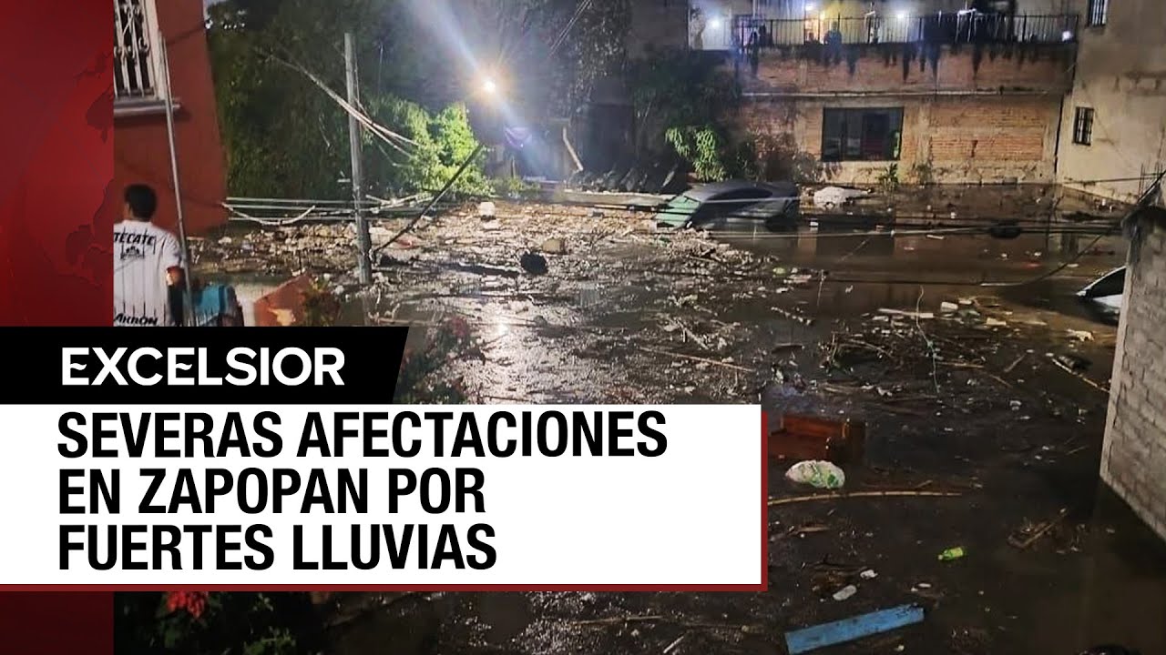 Lluvias torrenciales en Zapopan: Un bebé muerto, casas inundadas y autos arrastrados