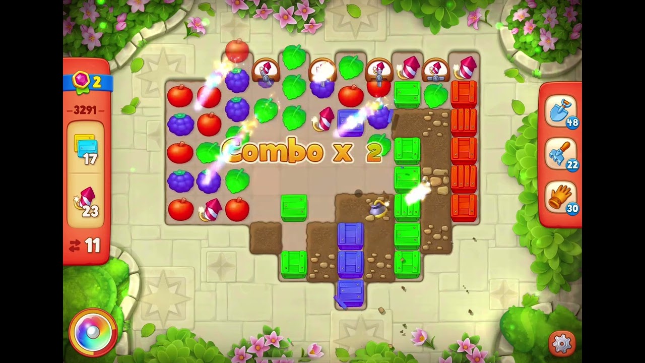 GardenScapes Level 3291 no boosters (18 moves)
