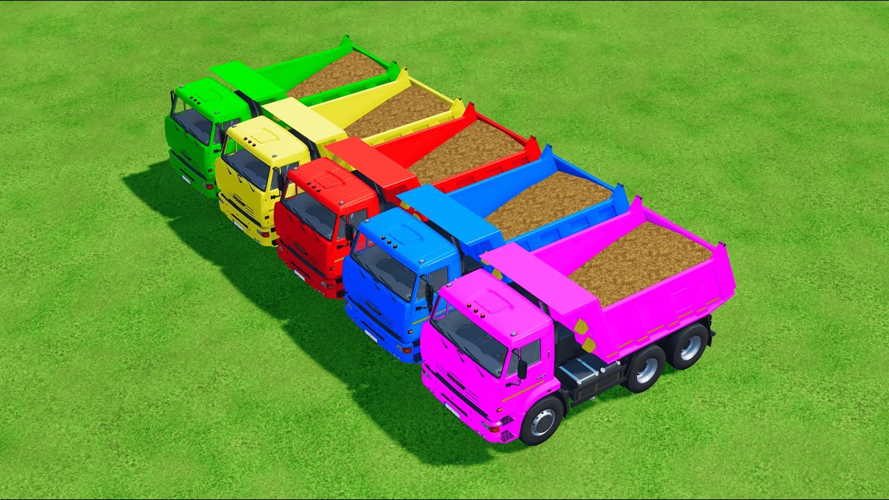 Work with Colors! SAND TRANSPORT with New Holland & KAMAZ TRUCKS! MUDDY ACTION!