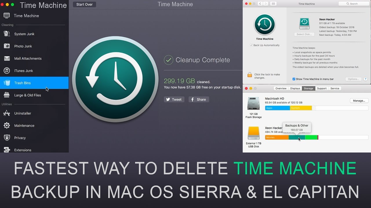 Fastest Way To Delete Time Machine Backup in Mac Os Sierra | Best Way To Clean You Mac