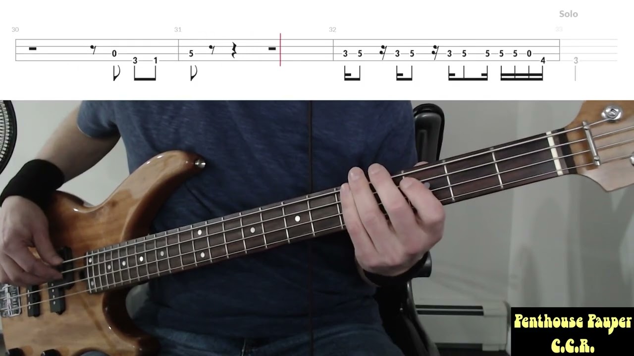 Penthouse Pauper by CCR - Bass Cover with Tabs Play-Along