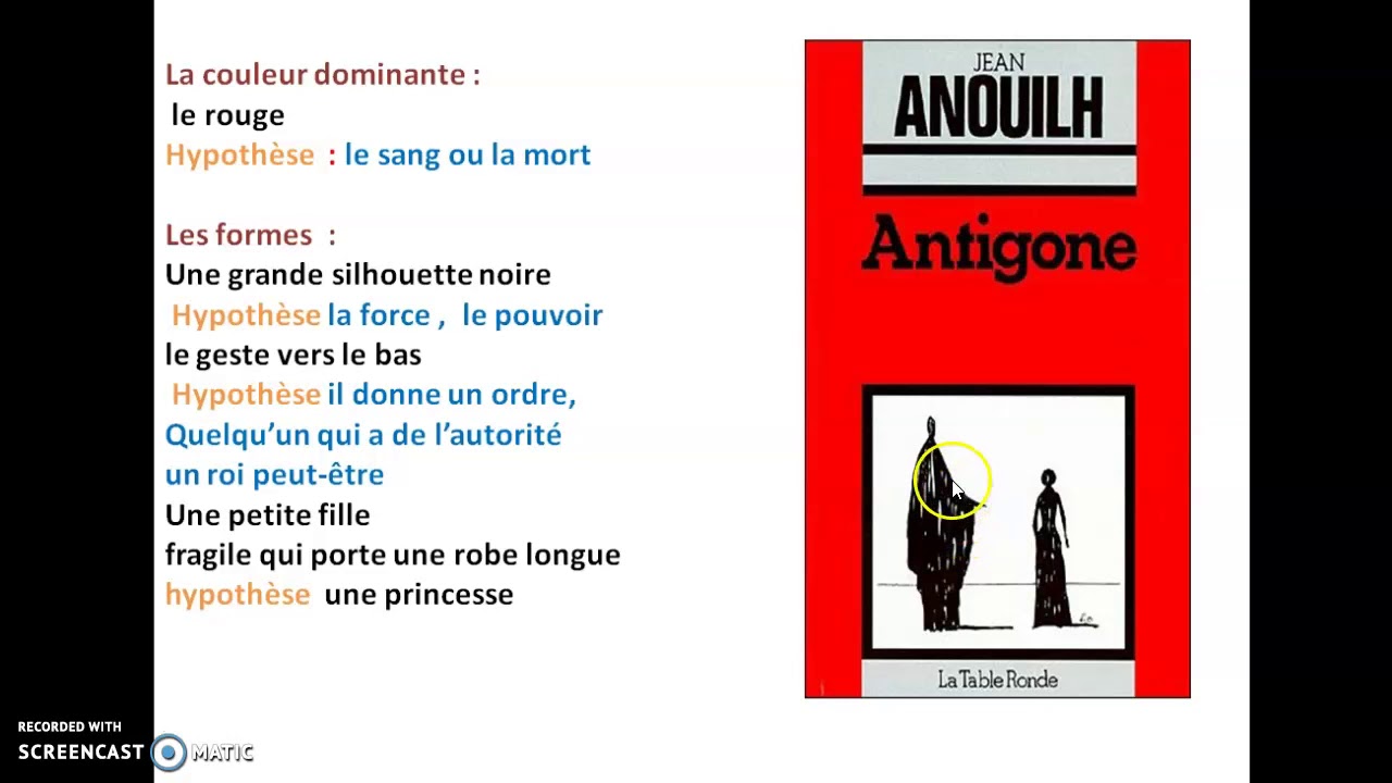 Antigone , Hypothèses , Paratexte -Couverture