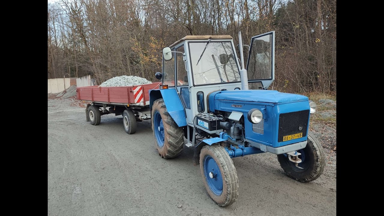 Cesta pro štěrk do lomu se Zetorem 4011 a vlekem 5t