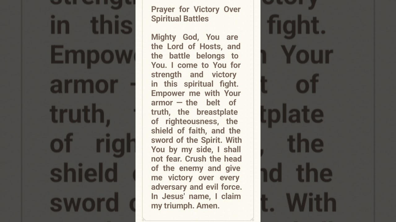 Prayer for victory over evil forces