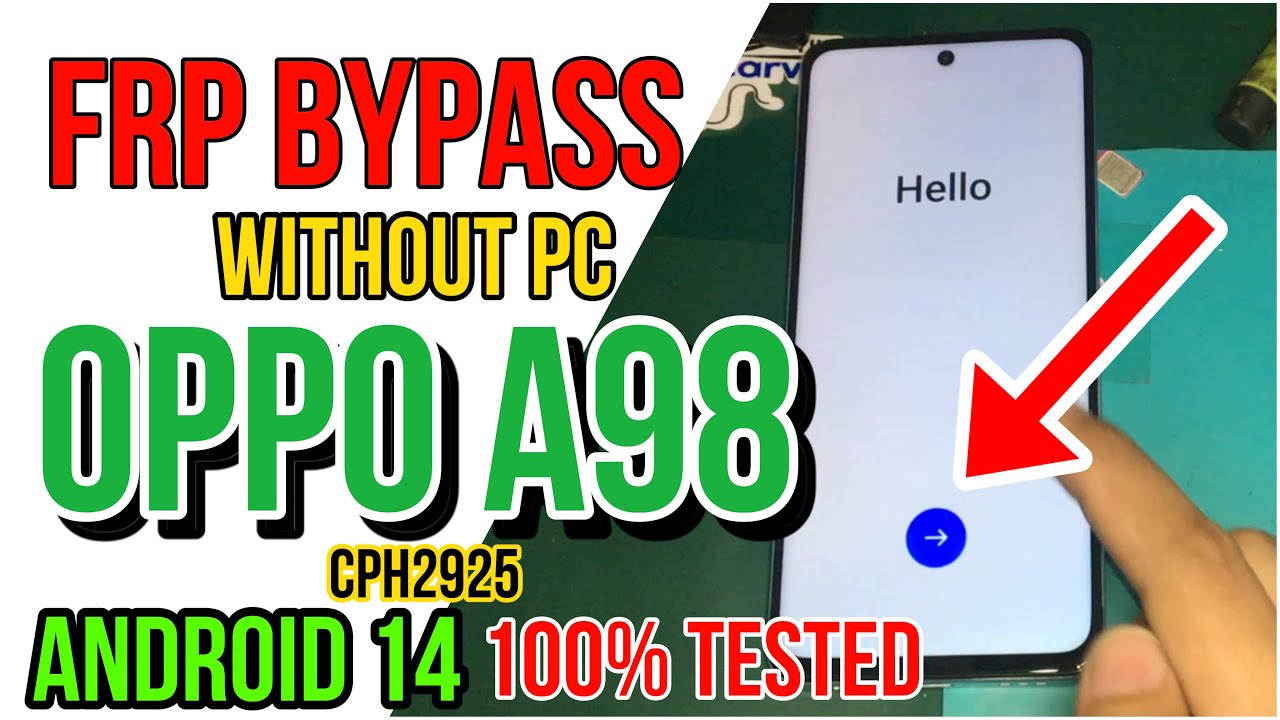OPPO A98 5G CPH2529 FRP bypass Without PC Android 14