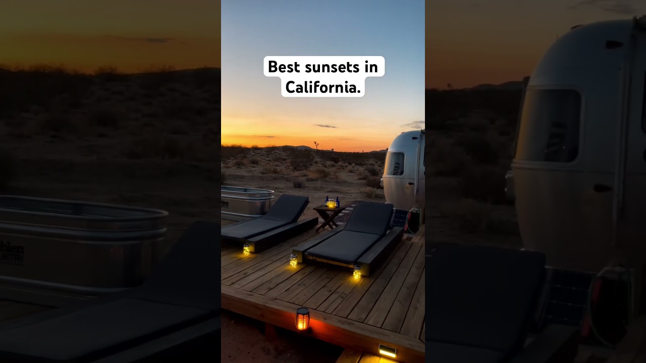 📍Joshua Tree, California. #airstreamlife #camping #deserttravel #desertview  #campingsunset
