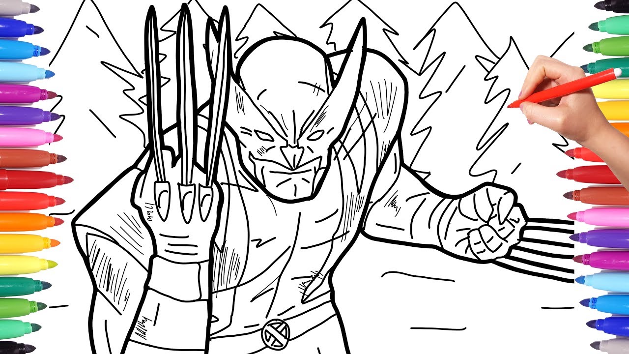 X-Men Wolverine Coloring Pages | Marvel Superheroes Coloring Pages  for Kids | How to Draw Wolverine
