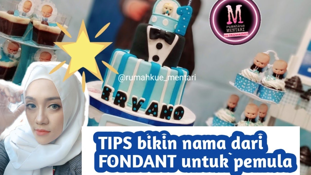 rahasia bikin nama rapi dengan fondant#fondant#baking#decorasikue#surabayakuliner