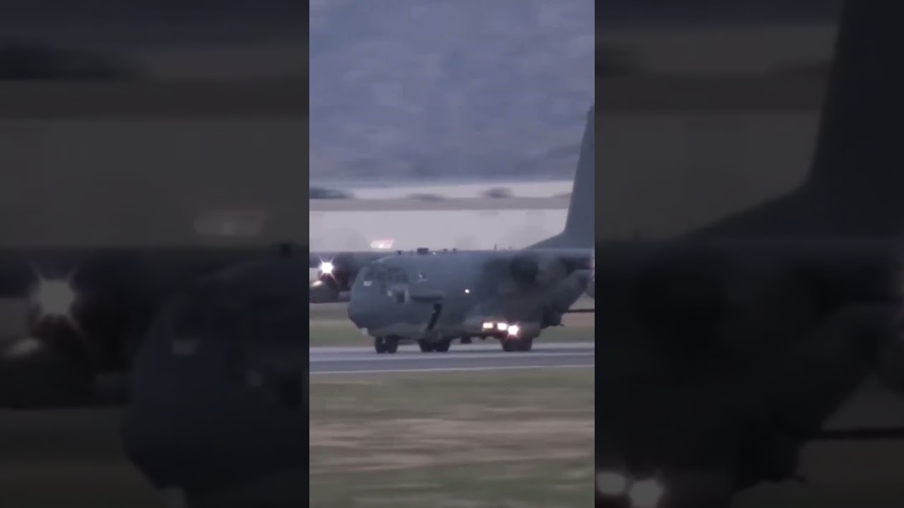 C-130H Spectre Gunship Takeoff &ndash; Heavy Firepower in the Skies! ✈️🔥 #AC130 #Gunship #Military