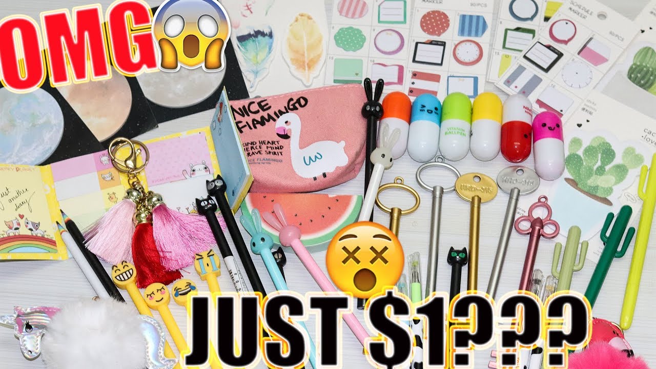 $1 WISH APP STATIONERY HAUL - Online Shopping In India | #HeliHauls
