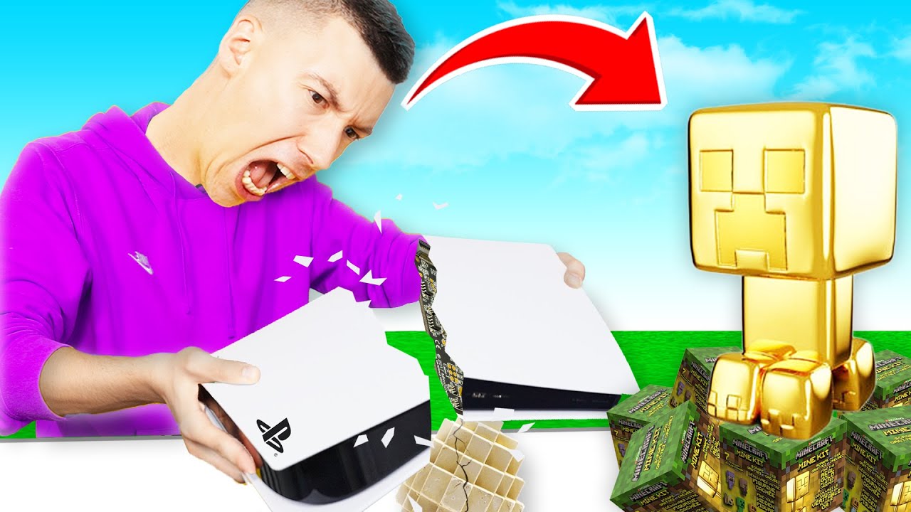 CASSER LA PS5 POUR OUVRIR UN OEUF Pour Trouver Celui en OR ?! (30 oeufs Mine Kit : ROUE DU HASARD..)