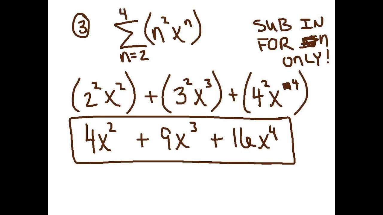 SUMMATION (SIGMA) NOTATION