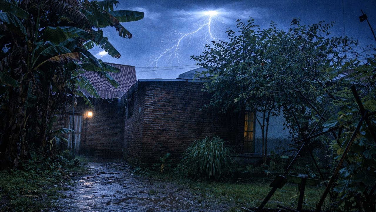 Heavy Rain & Thunder on the Roof ⛈️ Deep Sleep Sounds for Insomnia Relief