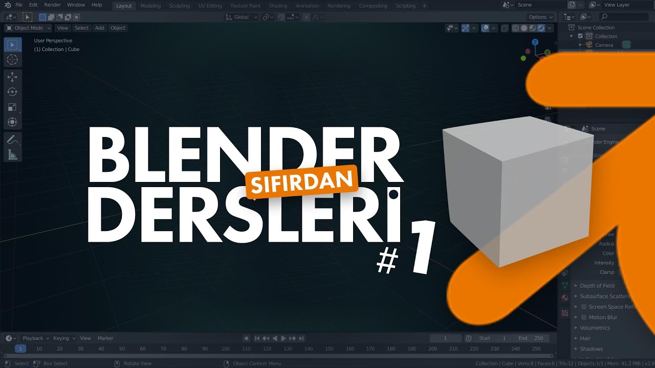 Sıfırdan BLENDER DERSLERİ #1 | &Uuml;cretsiz Başlangı&ccedil; Eğitimi