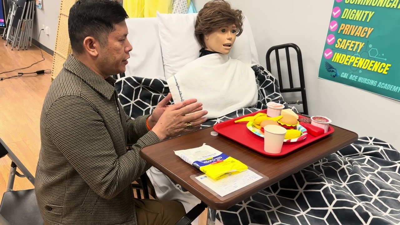 Cna program - Skills feeding - CAL ACE Nursing Academy - cna school Credentia