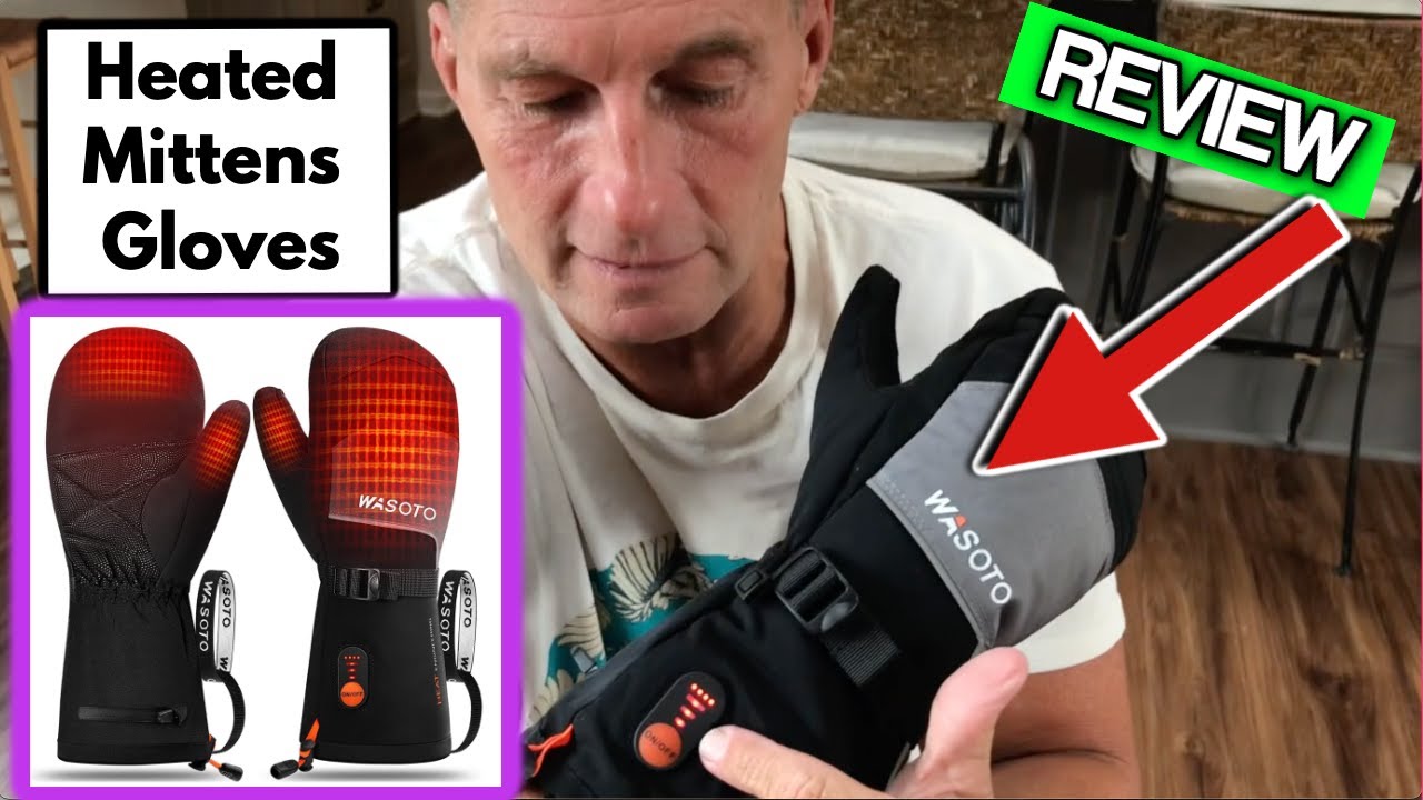 Heated Mittens Gloves for Women Men 3000mAh Electric Rechargeable Waterproof Ski Gloves for Winter W