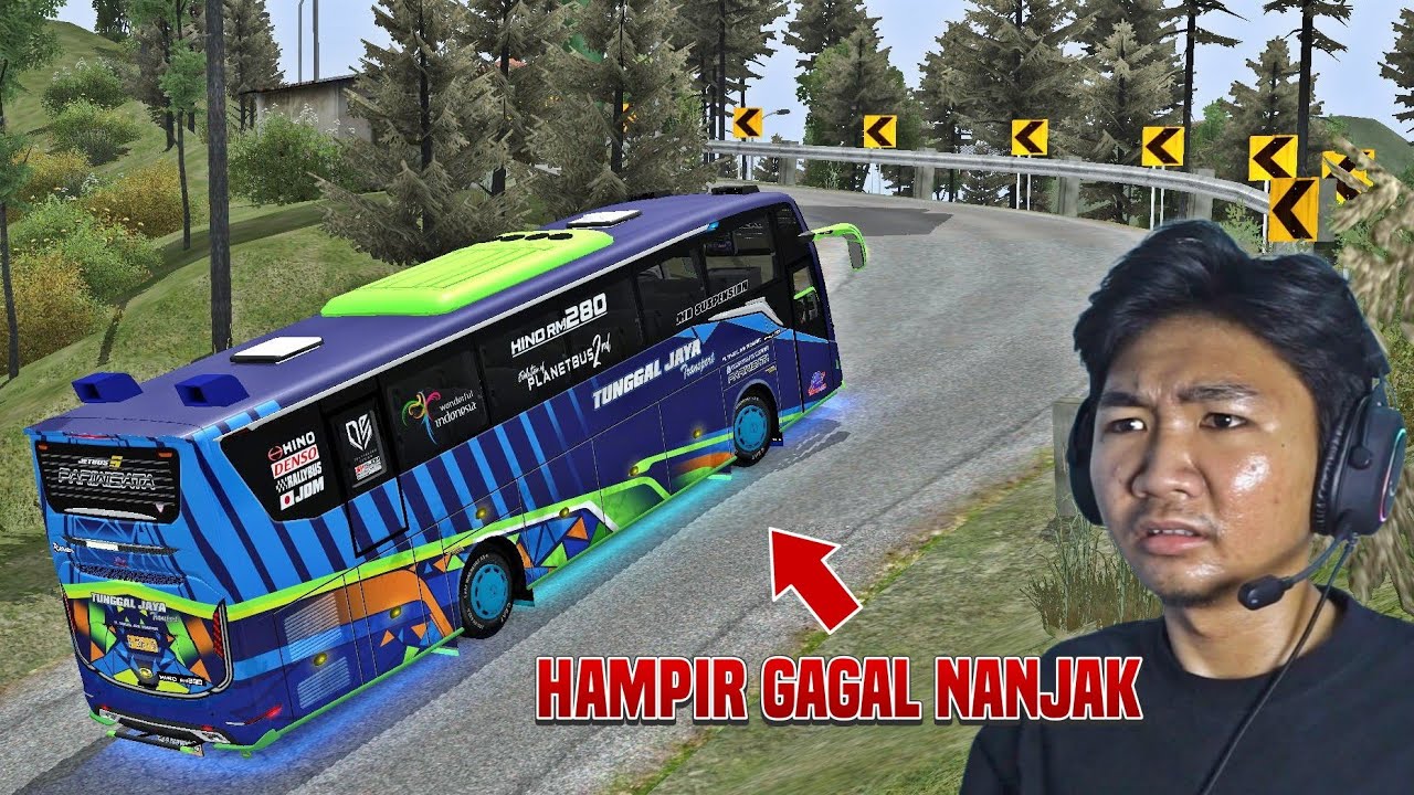 Bawa Bus Jedha Hampir Gak Kuat Nanjak di Tanjakan Gunung Bromo!! | BUSSID