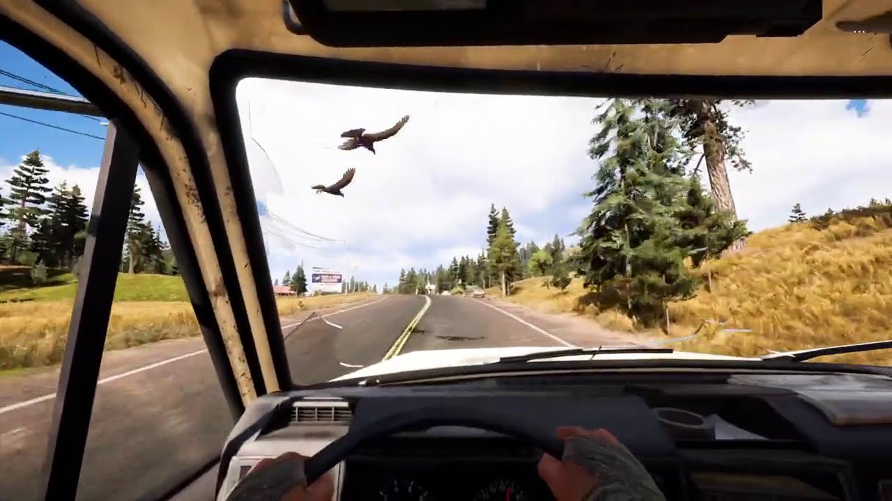 Far Cry 5 - Reaping Truck Road Trip Ambiance (driving, combat, passing vehicles, white noise)