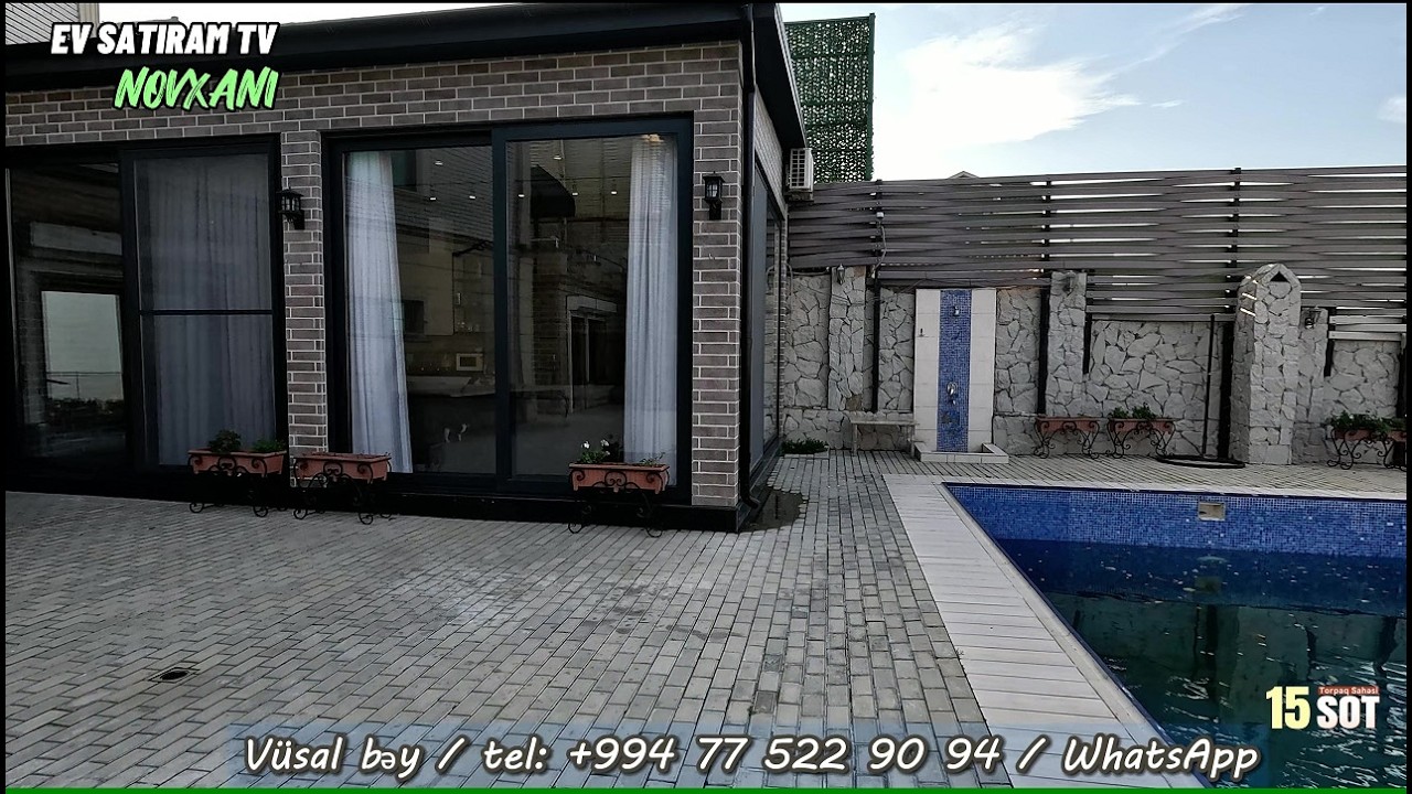🌟Ev Sahibi Danışır! Novxanıda, Yola Yaxın, Dəniz mənzərəsi olan. Hovuzlu 🏡Ev Satılır. 🌳