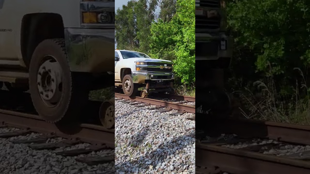 Hi-rail Dual Mode service truck in motion.  #railways #automobile #trucking #railroad #train