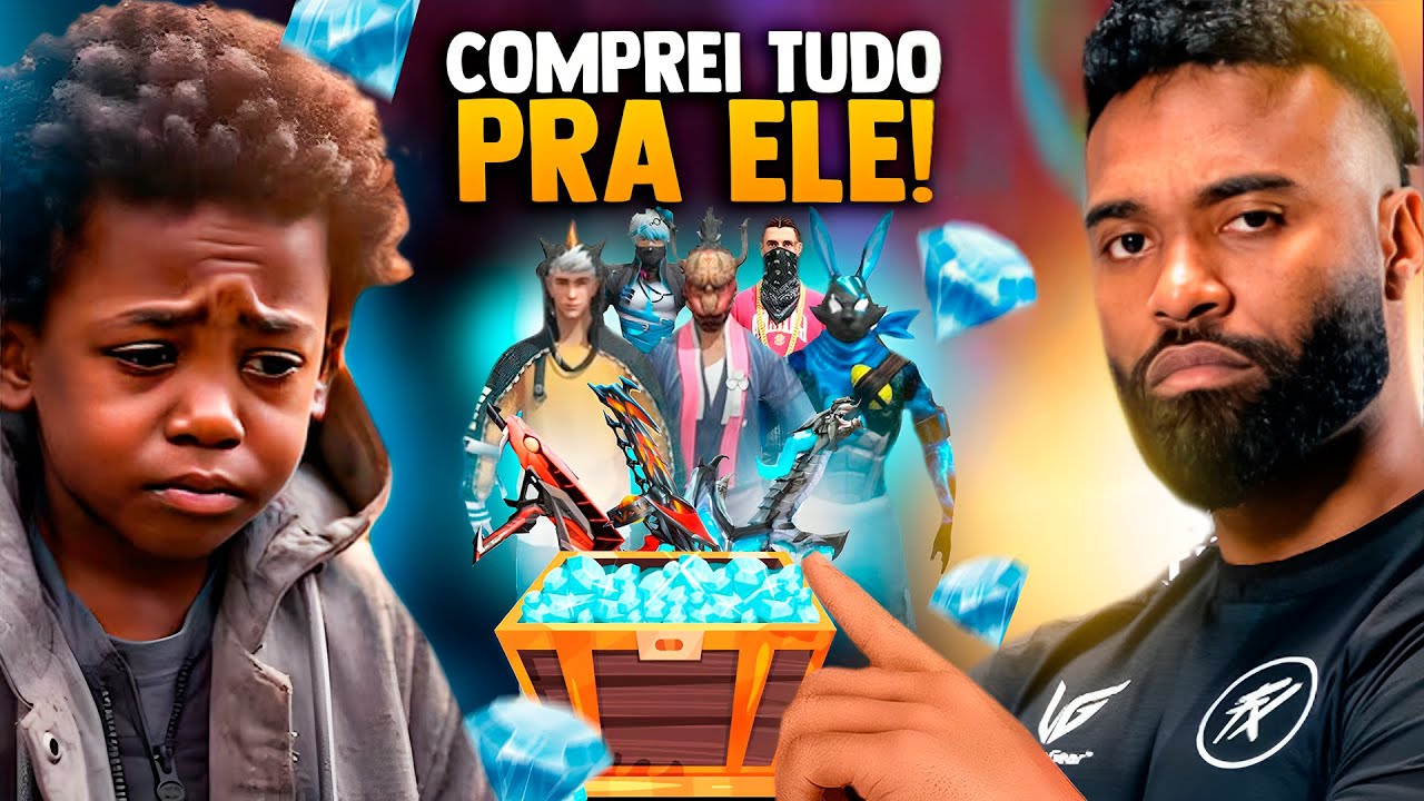BAUBAU DE AREIA COM 3 GIROS! FIZ O IMPOSSIVEL NA CONTA DESSE INSCRITO E COMPREI TUDO NO FREE FIRE!