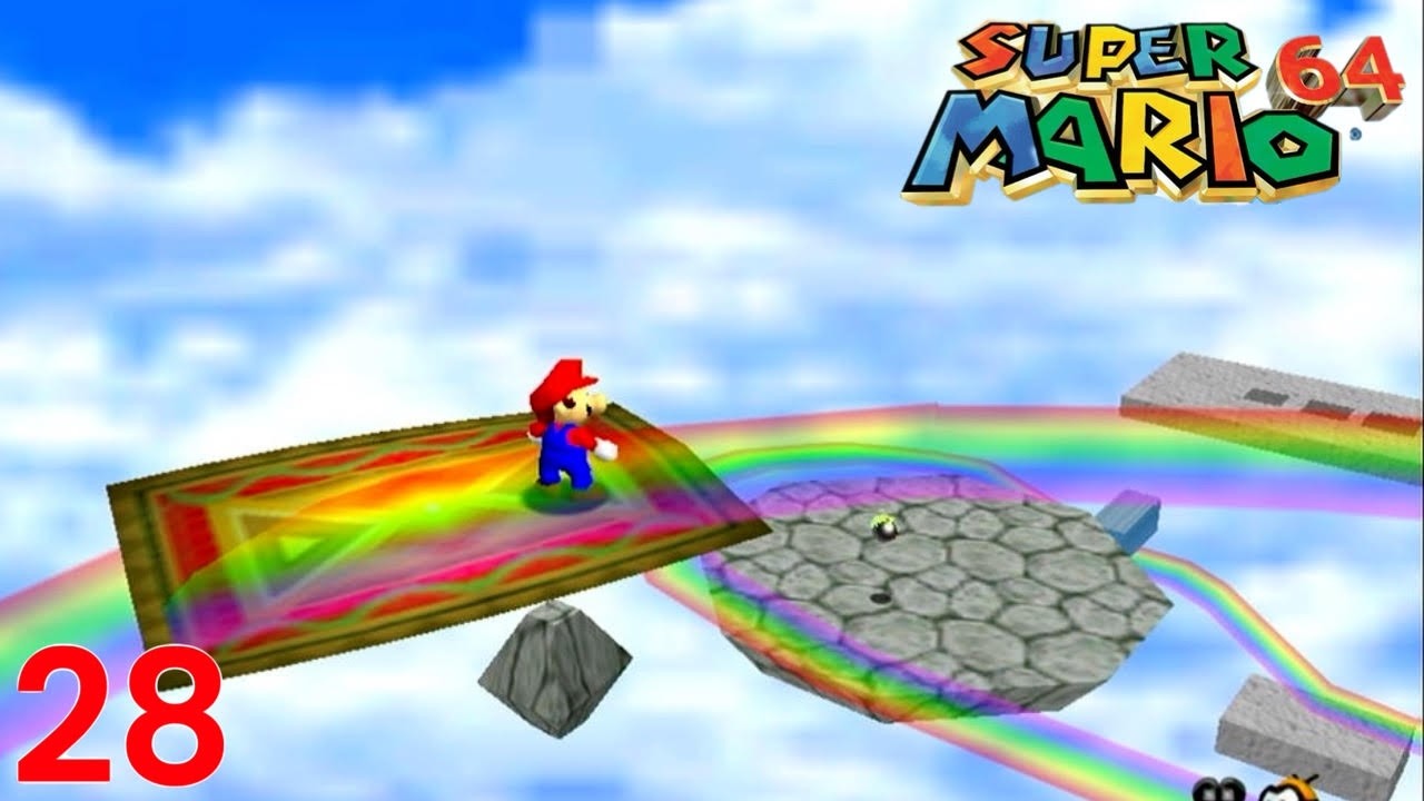 Super Mario 64 Part 28 Finding Stars in Rainbow Skies