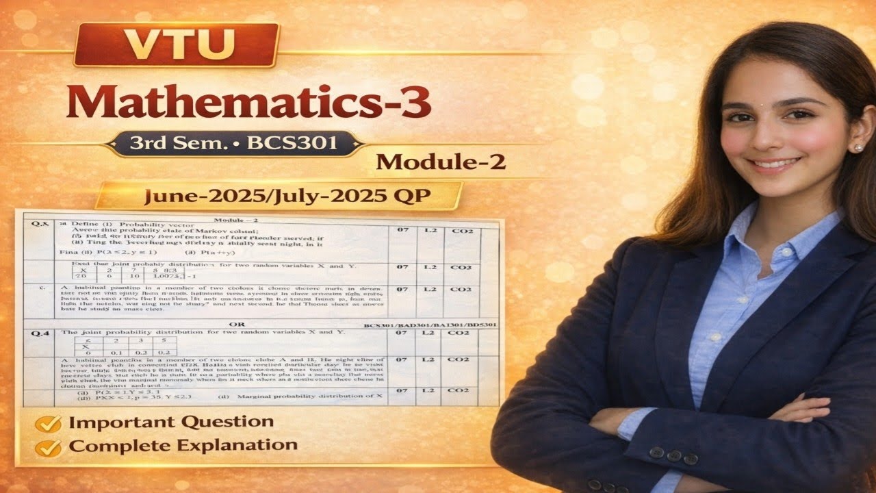 Mathematics -3|3rd sem|BCS301|Module-2|june/july paper solution|important question|pyq|MQP|edu yodha