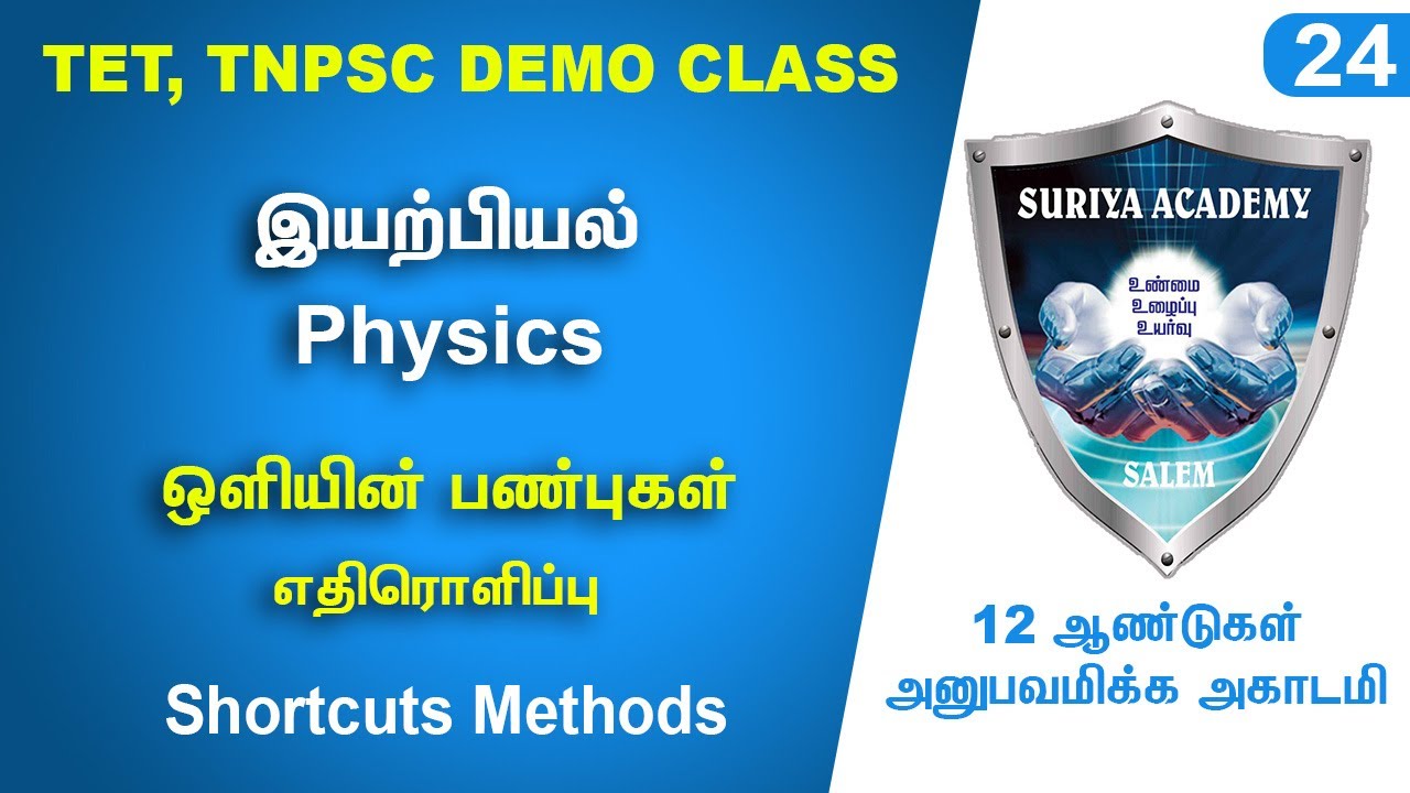 TNPSC| TET | PHYSICS | LIGHT | REFLECTION | Suriya Academy Salem.