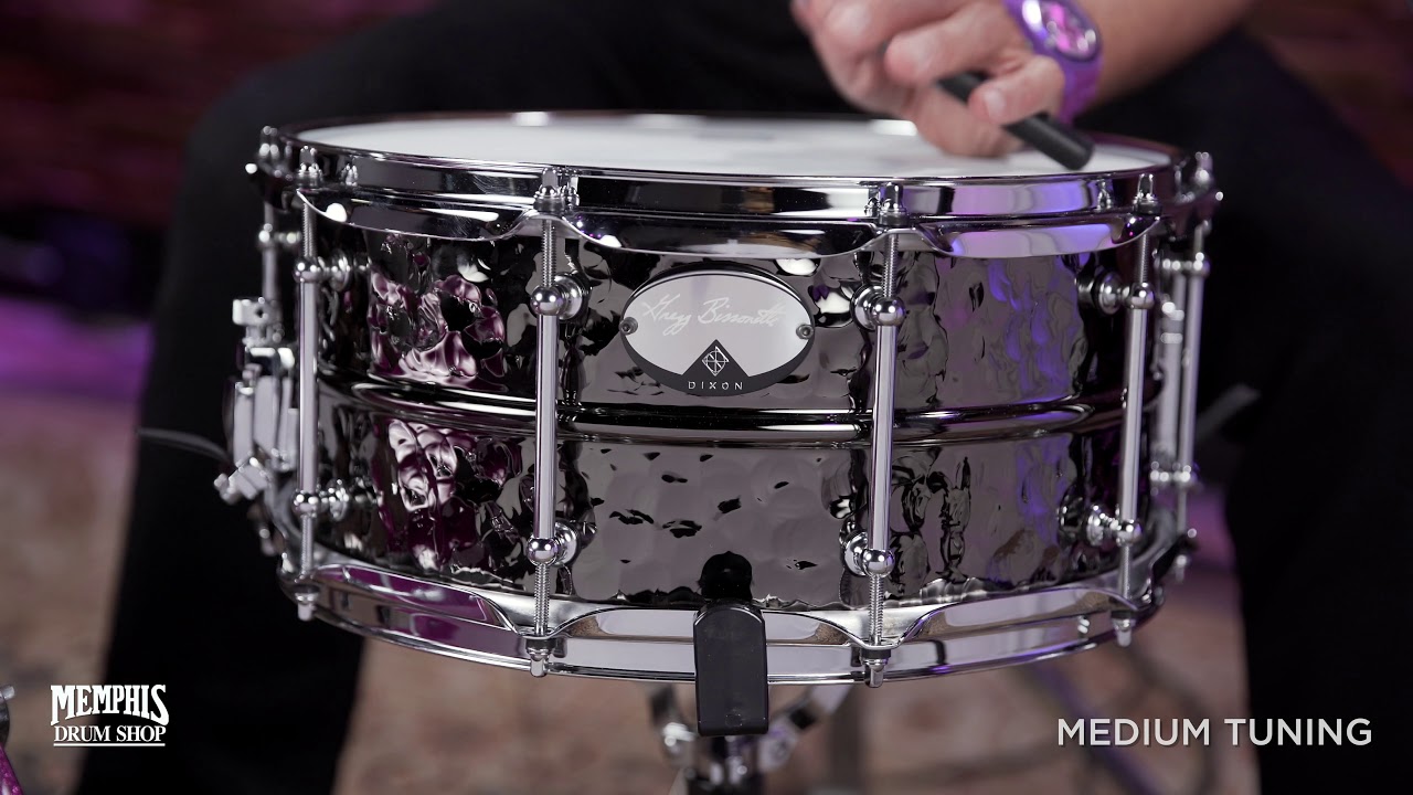 Dixon 14x6.5 Artisan Gregg Bissonette Black Nickel Plated Hammered Brass Snare Drum (SAN654GBB)