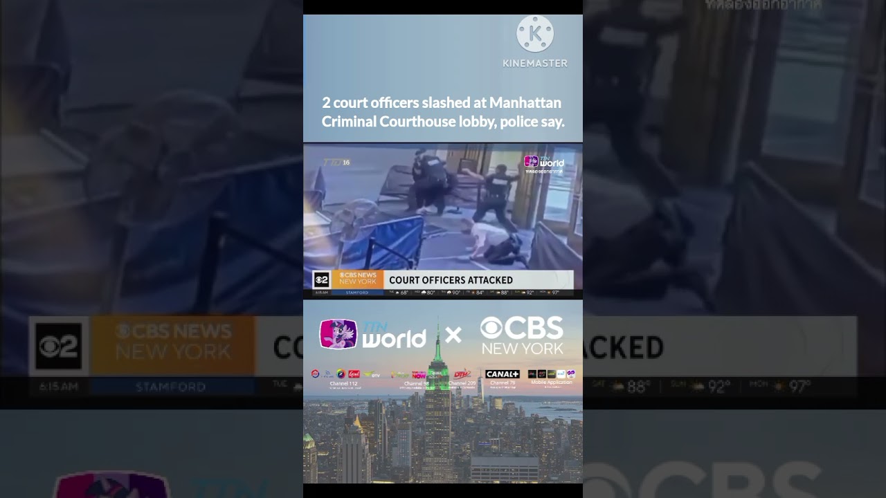 2 court officers slashed at Manhattan Criminal Courthouse lobby, police say. #TTNWorld_TTD16 #CBSN