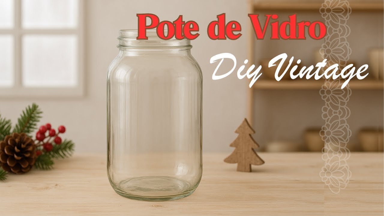IDEIA com POTE DE VIDRO - Diy Vintage de NATAL.🎄